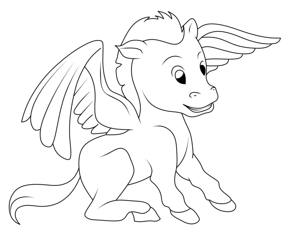 Kostenloser Pegasus für Kinder ausmalbilder