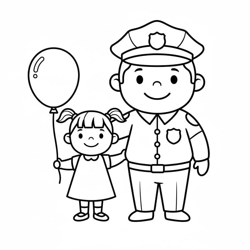 Kostenloser Polizist für Kinder ausmalbilder