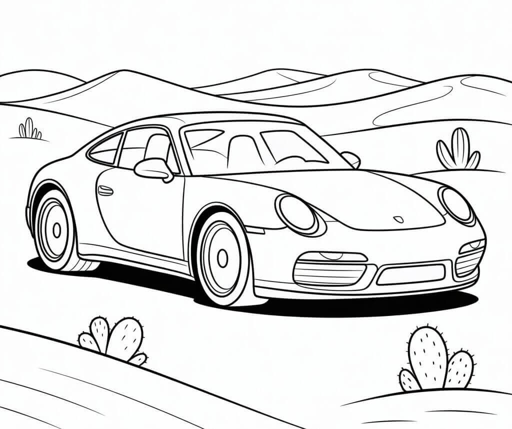 Kostenloser Porsche für Kinder ausmalbilder