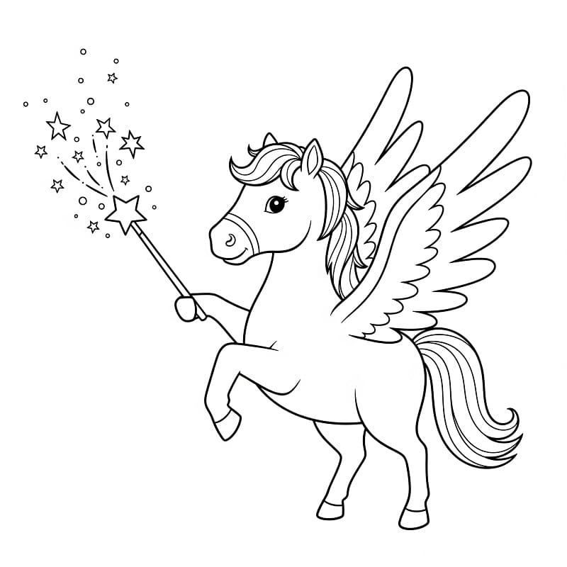 Kostenloser ausdruckbarer Pegasus ausmalbilder