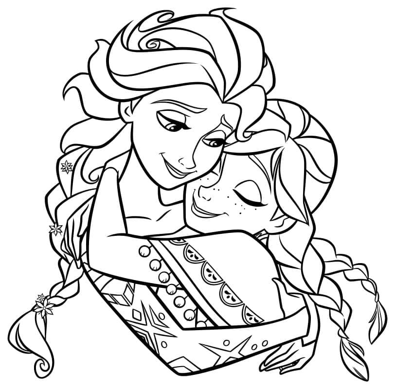 Kostenloses Bild von Elsa und Anna ausmalbilder