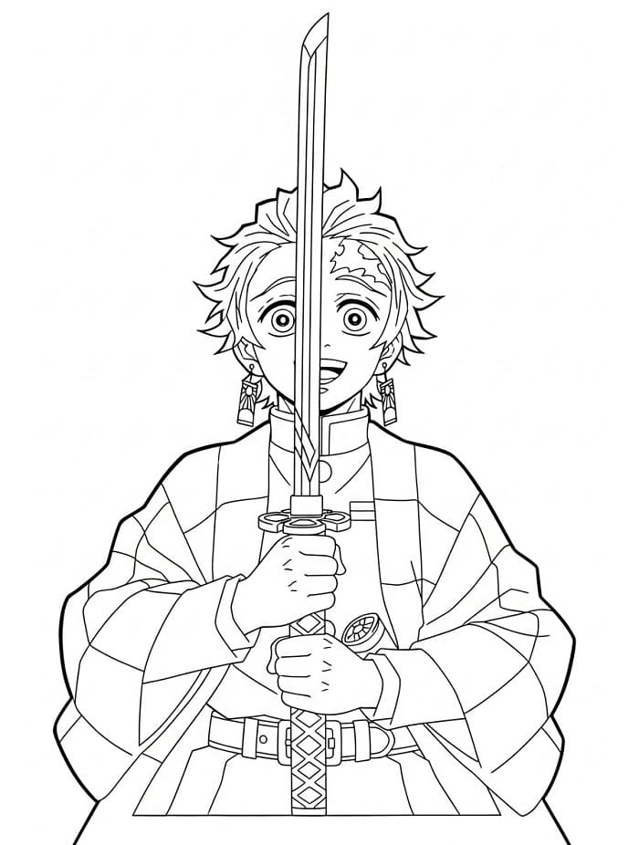 Kostenloses Bild von Tanjiro ausmalbilder
