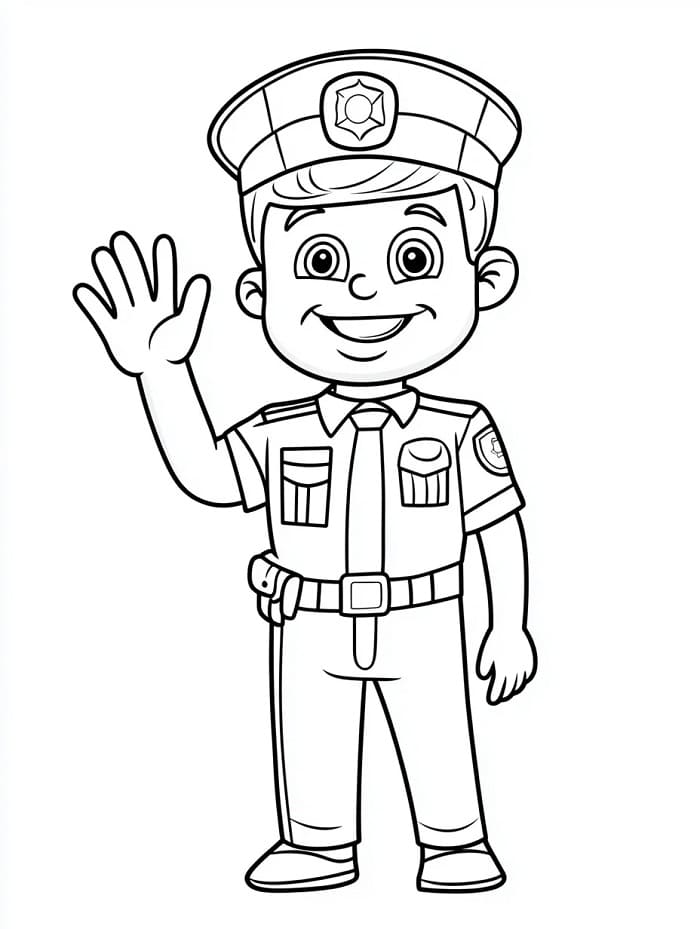 Kostenloses Bild von einem Polizisten ausmalbilder