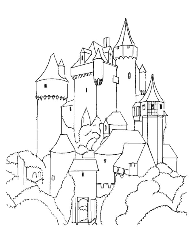 Kostenloses Bild von einer Schloss ausmalbilder