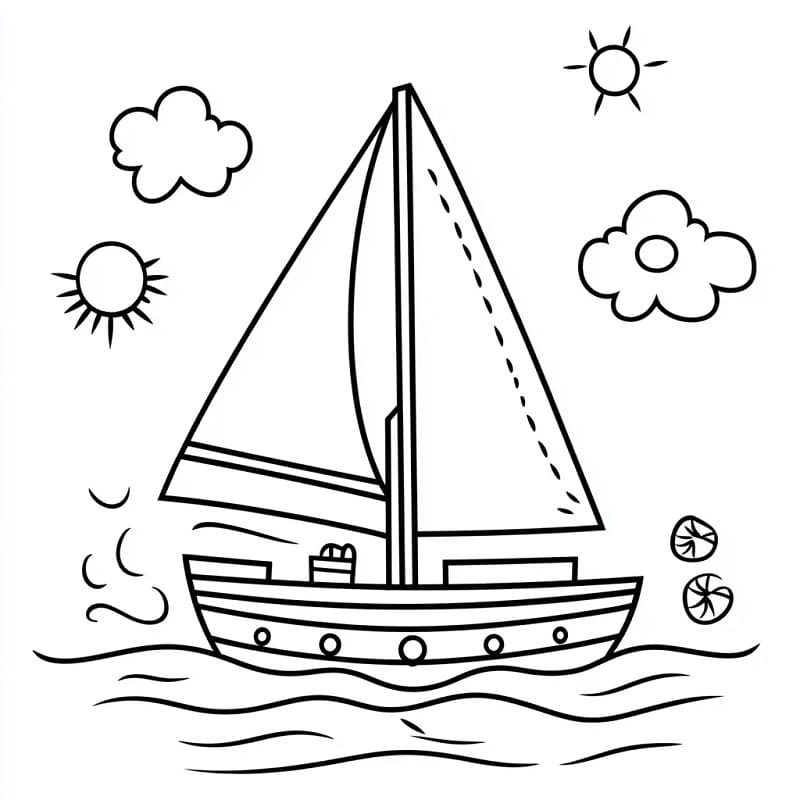 Kostenloses Boot ausmalbilder
