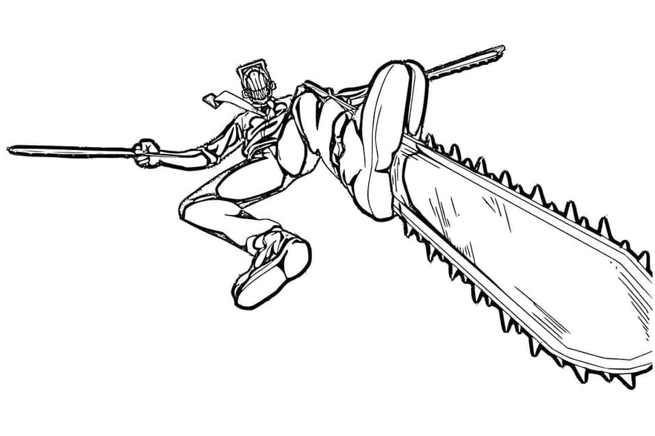 Kostenloses Chainsaw-Man-Bild ausmalbilder