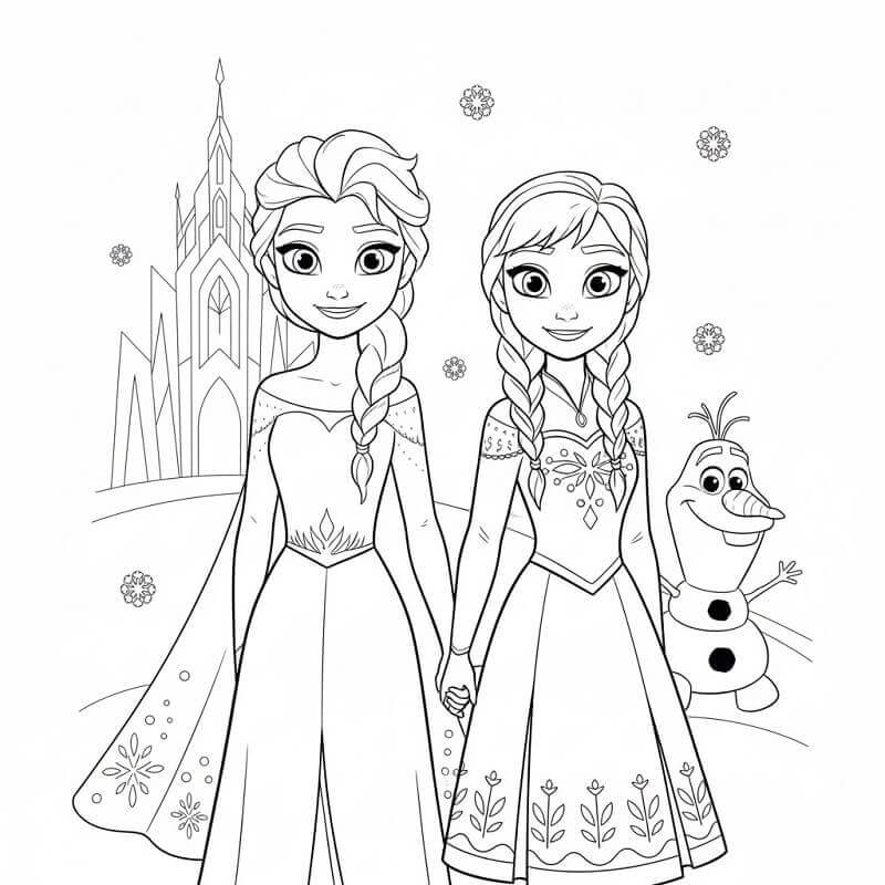 Kostenloses Elsa-und-Anna-Bild ausmalbilder