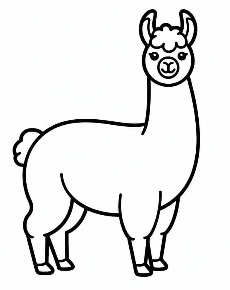 Kostenloses Lama ausmalbilder