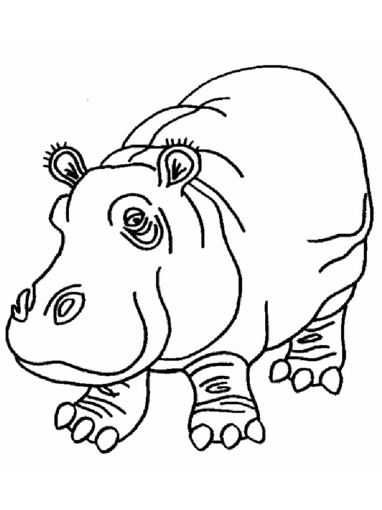Kostenloses Nilpferd für Kinder ausmalbilder