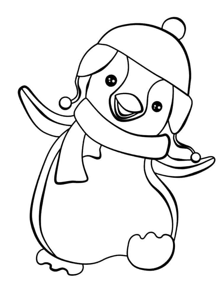 Kostenloses Pinguin Motiv ausmalbilder