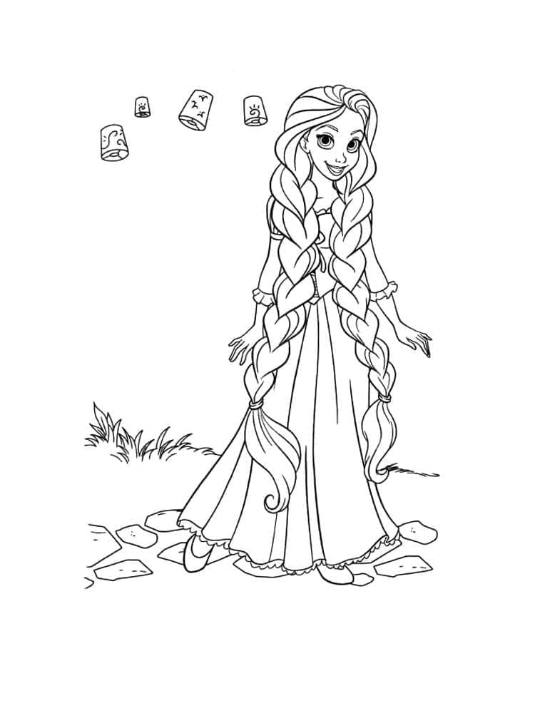 Kostenloses Rapunzel Motiv ausmalbilder