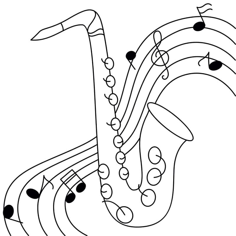 Kostenloses Saxophon ausmalbilder