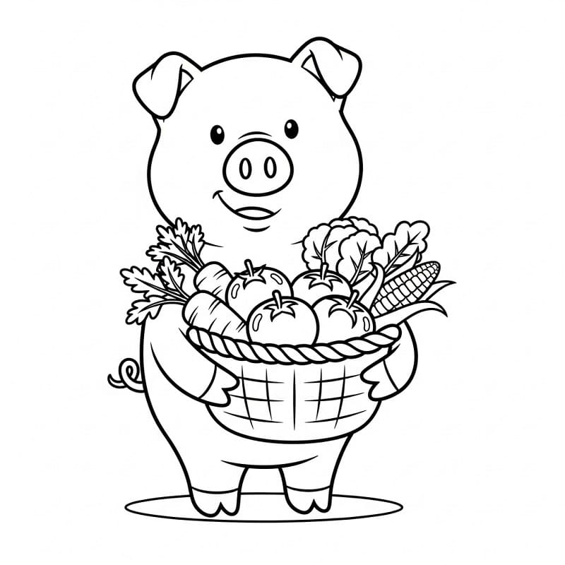 Kostenloses Schwein für Kinder ausmalbilder