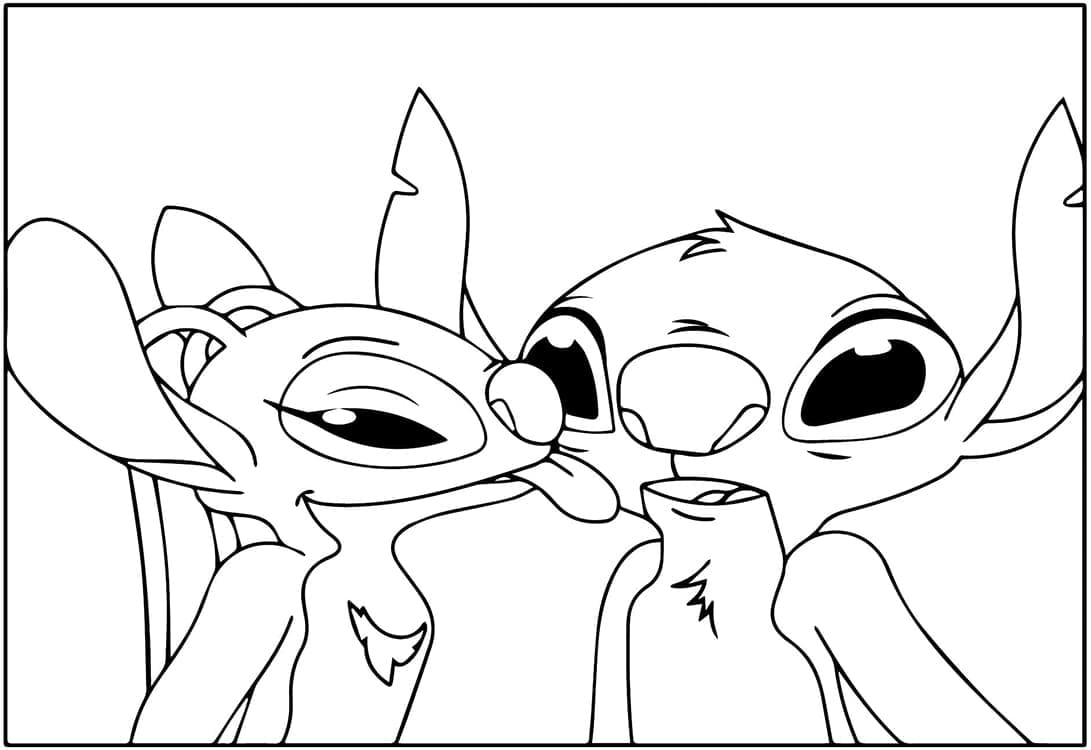Kostenloses Stitch und Angel Bild ausmalbilder