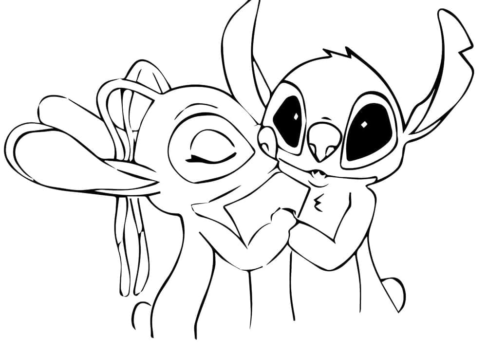 Kostenloses Stitch und Angel ausmalbilder