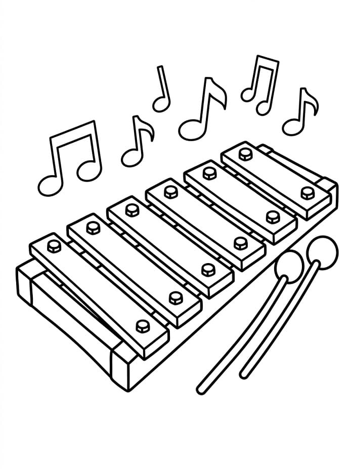 Kostenloses Xylophon ausmalbilder