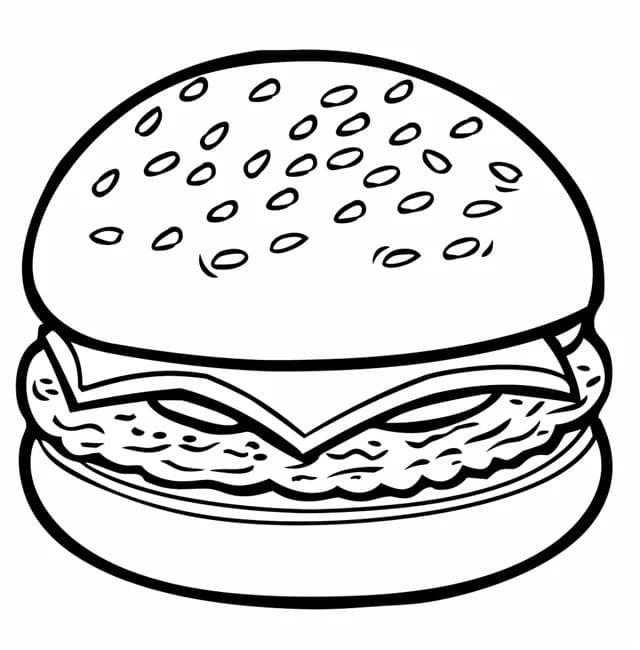 Köstlicher Hamburger ausmalbilder