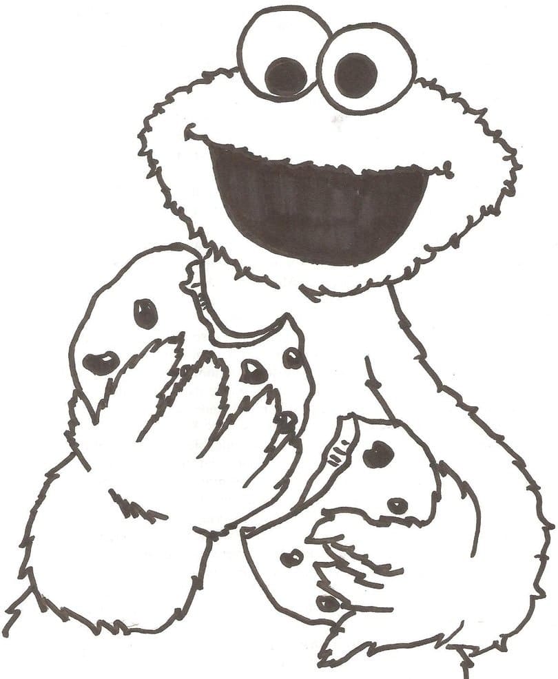 Krümelmonster für 4-jährige Kinder ausmalbilder