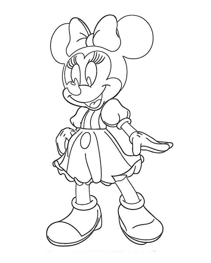 Lächelnde Minnie Maus ausmalbilder