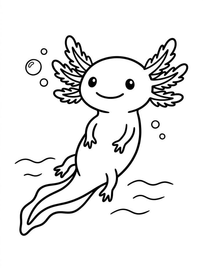 Lächelnder Axolotl ausmalbilder