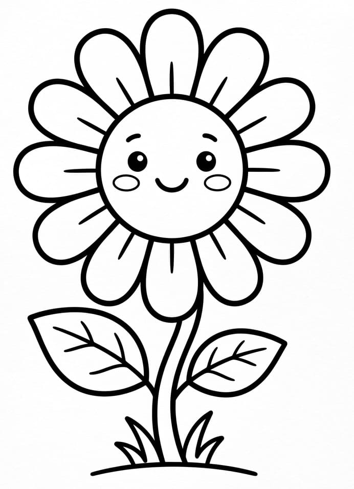 Lächelndes Gänseblümchen ausmalbilder