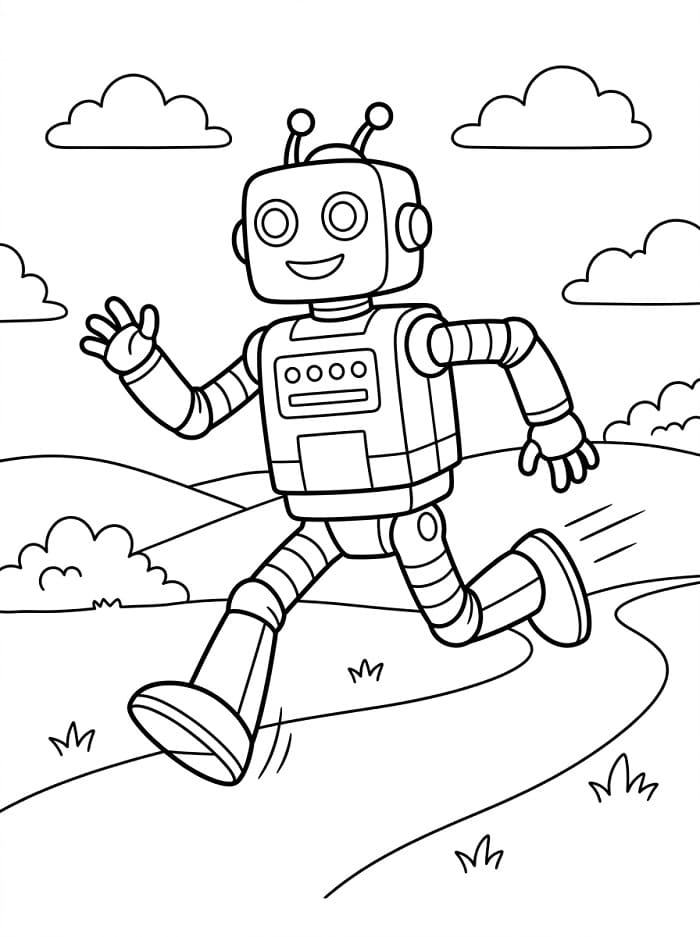 Laufender Roboter ausmalbilder