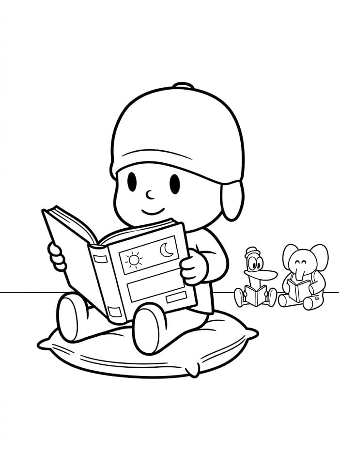 Leicht auszumalende Pocoyo ausmalbilder
