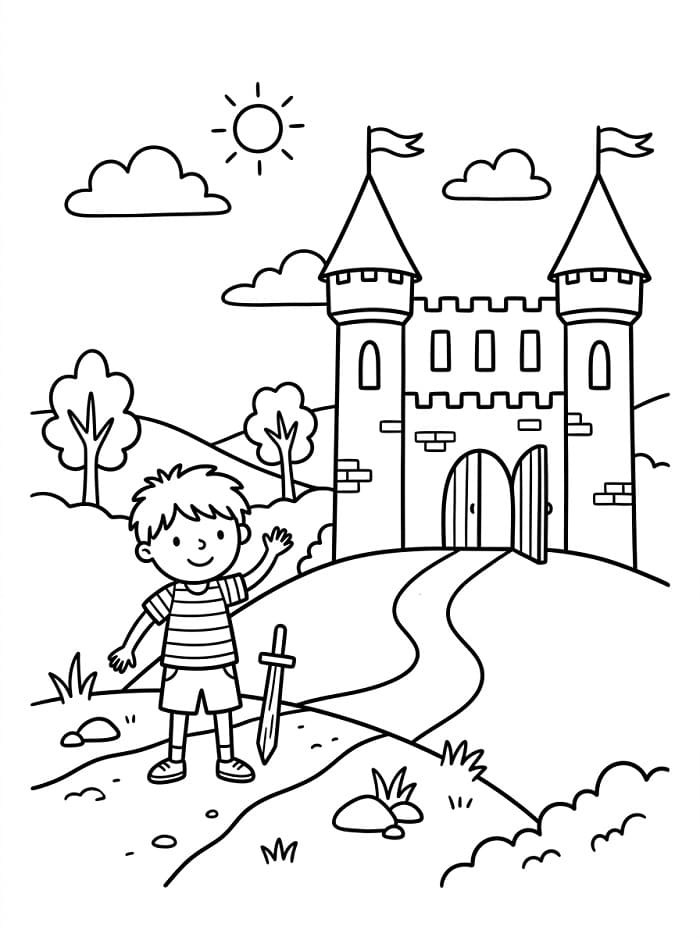Leichte Schloss ausmalbilder