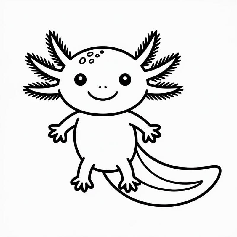 Leichter Axolotl ausmalbilder
