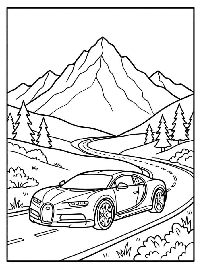 Leichter Bugatti ausmalbilder