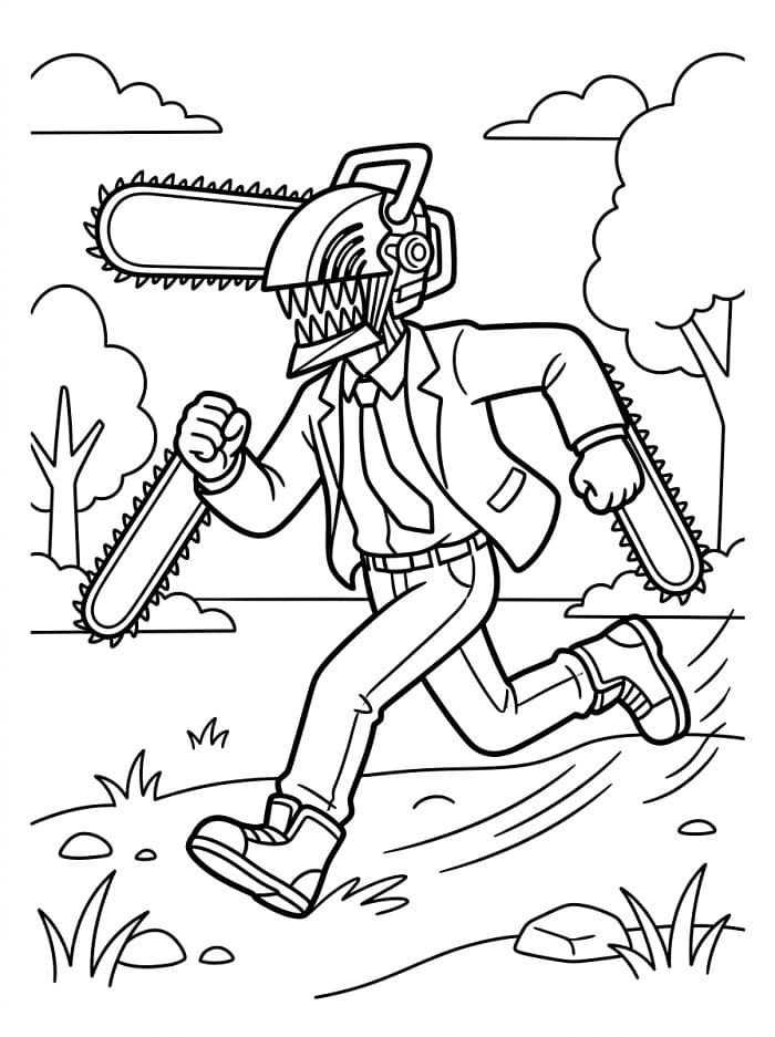 Leichter Chainsaw Man ausmalbilder