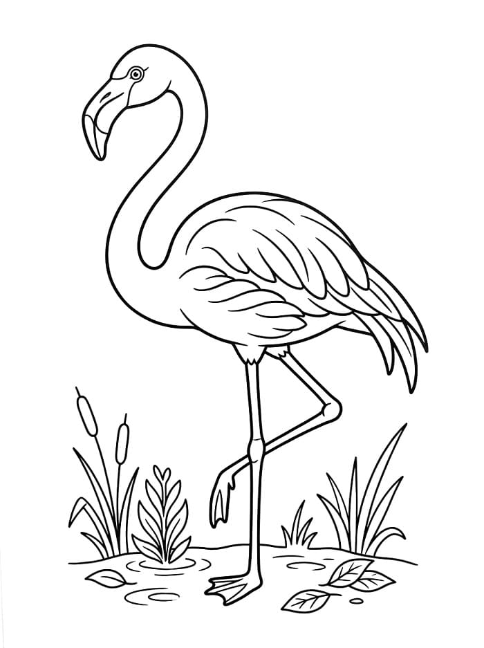 Leichter Flamingo ausmalbilder