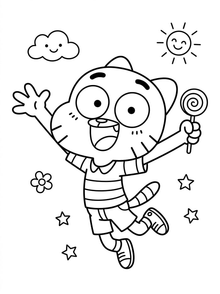 Leichter Gumball ausmalbilder