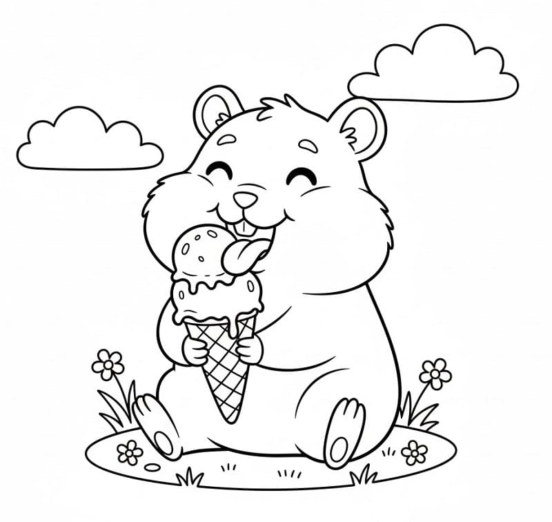 Leichter Hamster ausmalbilder