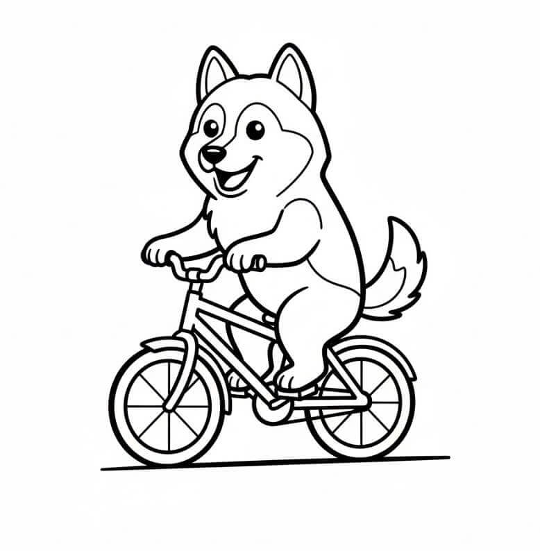 Leichter Husky ausmalbilder