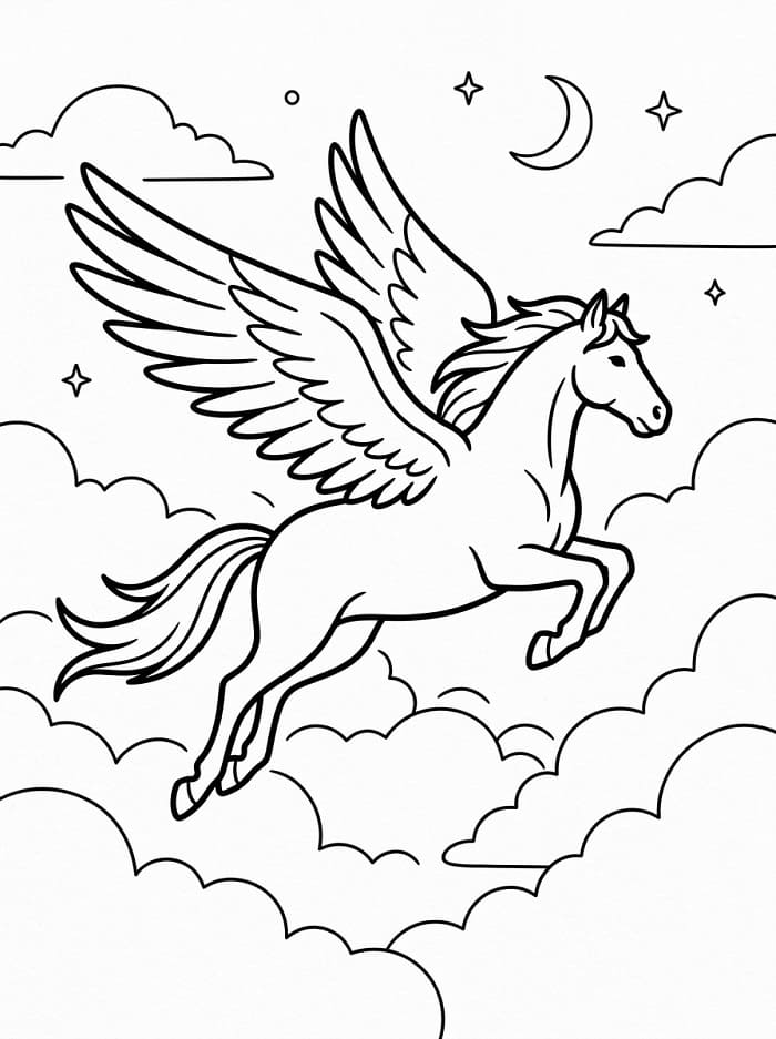 Leichter Pegasus ausmalbilder