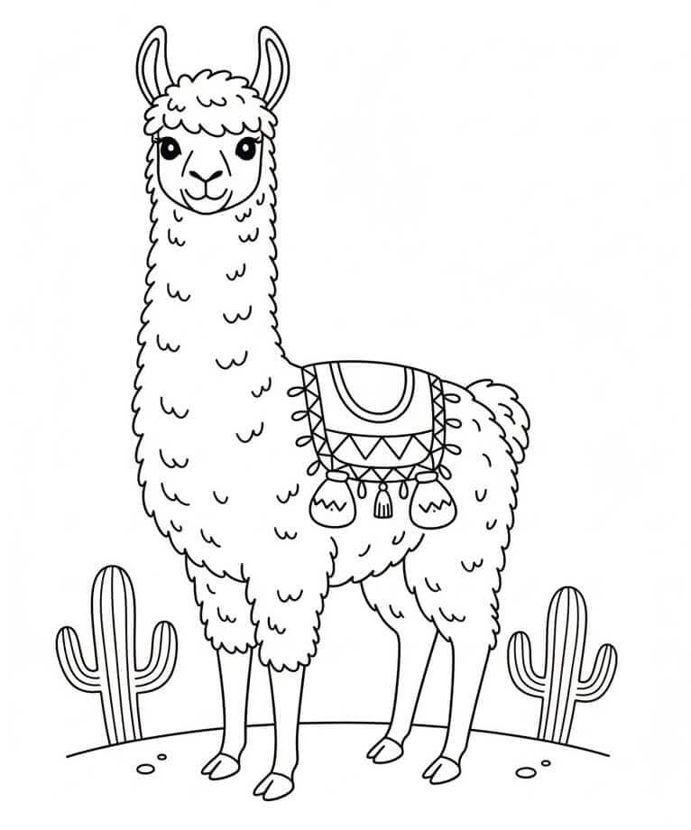 Leichtes Lama ausmalbilder