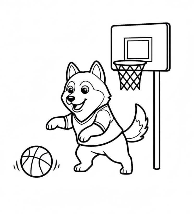 Liebenswerter Husky ausmalbilder