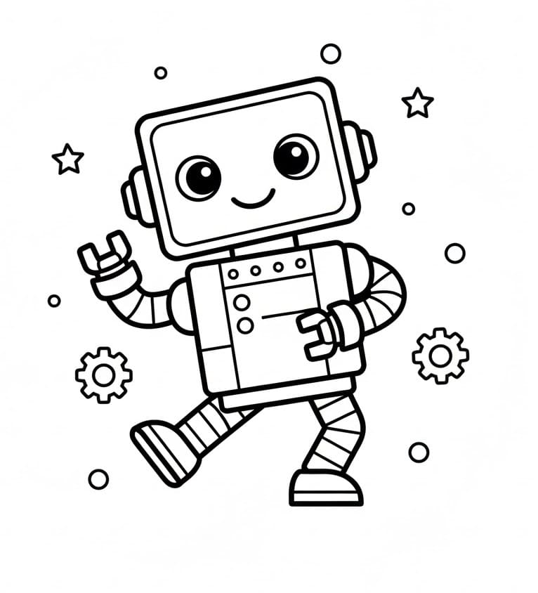 Liebenswerter Roboter ausmalbilder
