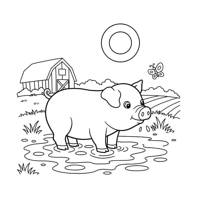 Liebenswertes Schwein ausmalbilder