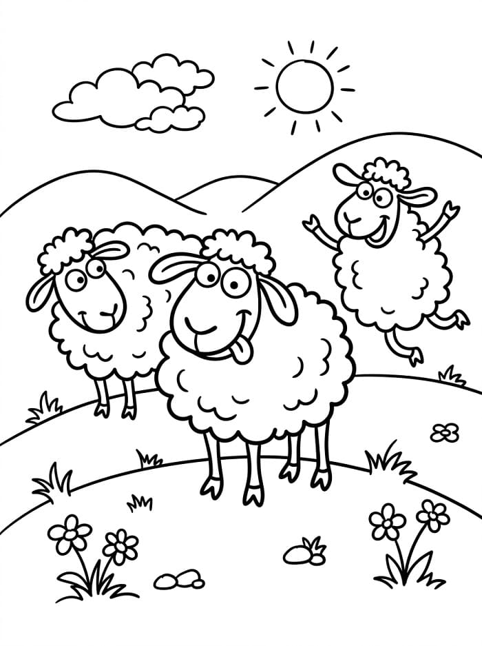 Liebevolles Schaf ausmalbilder