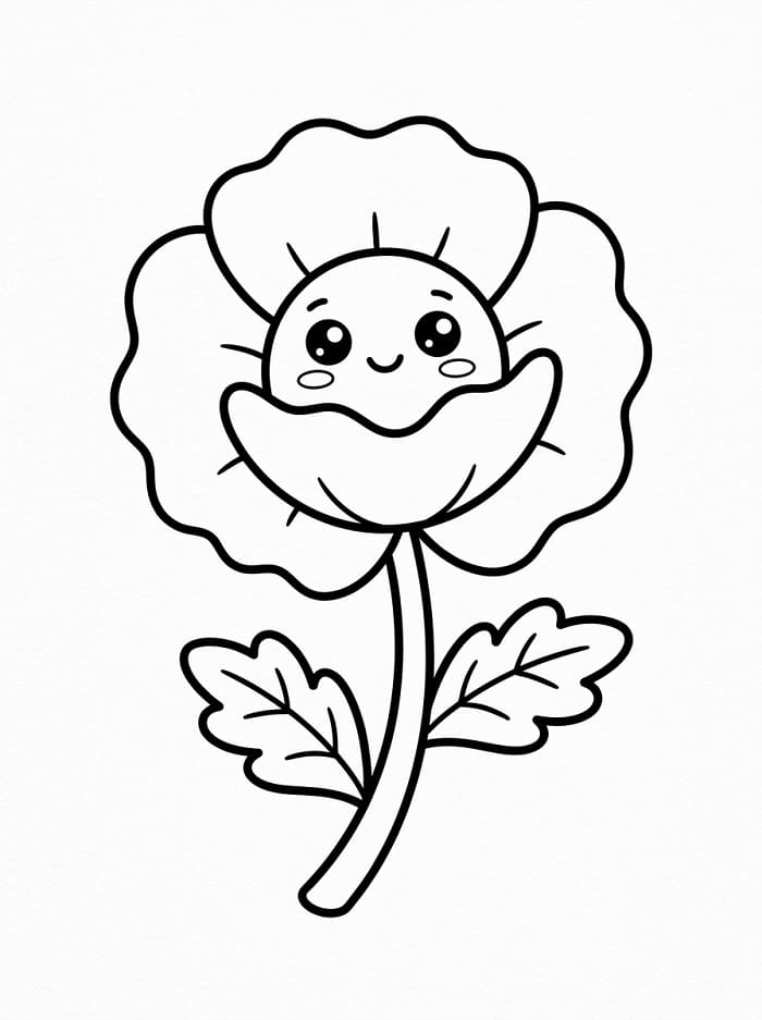 Liebliche Mohnblüte ausmalbilder