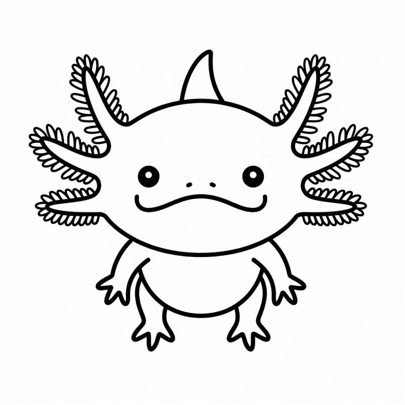 Lieblicher Axolotl ausmalbilder