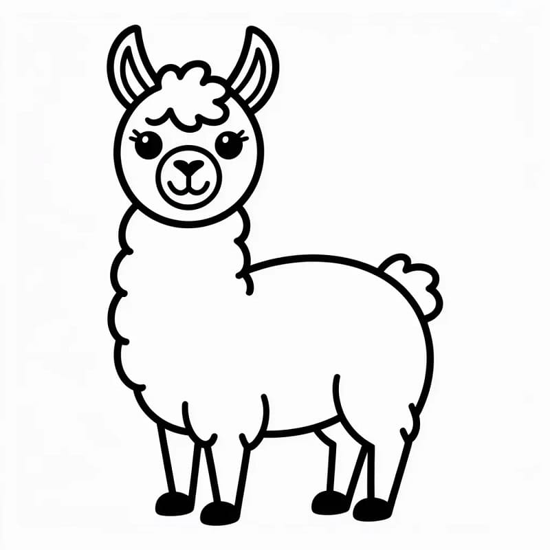 Liebliches Lama ausmalbilder