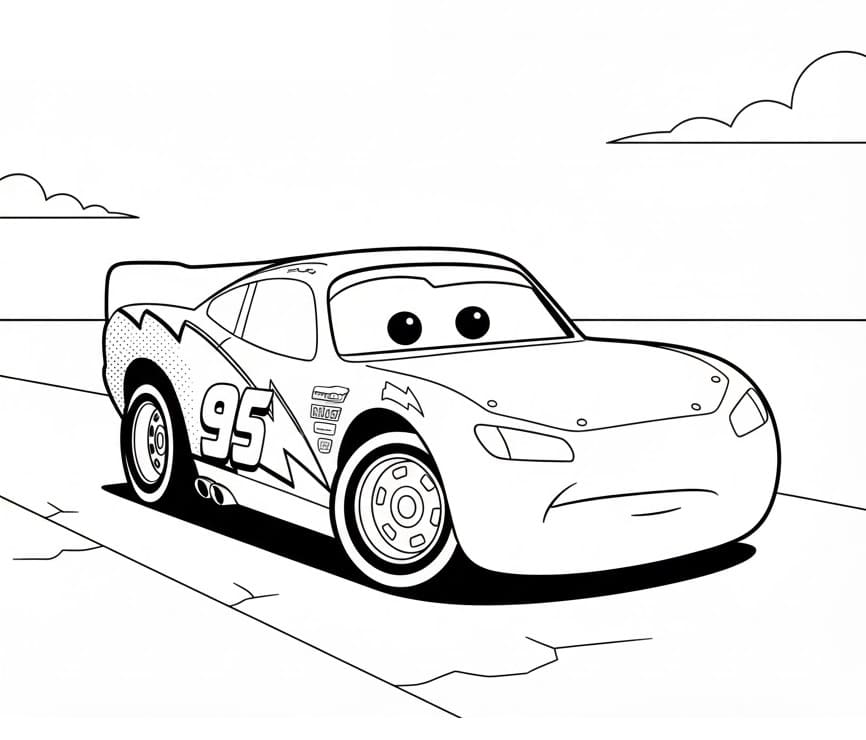 Lightning McQueen zum Drucken ausmalbilder