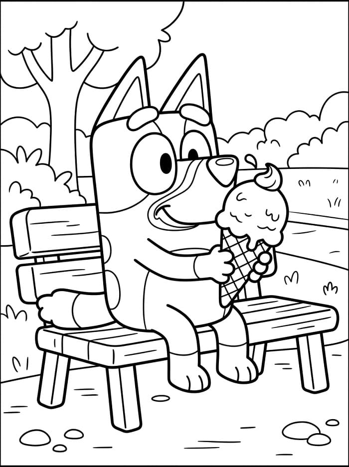 Lustiger Bluey ausmalbilder