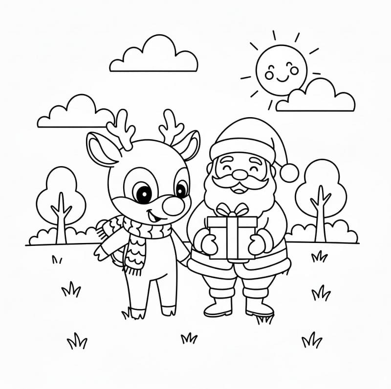 Lustiger Rudolf ausmalbilder
