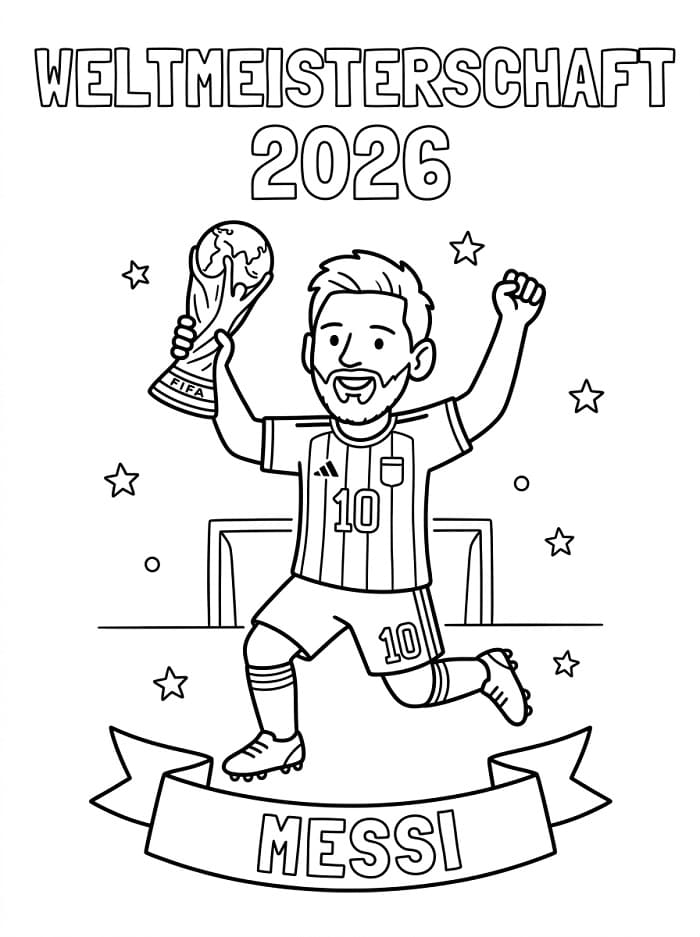Messi Weltmeisterschaft 2026 ausmalbilder