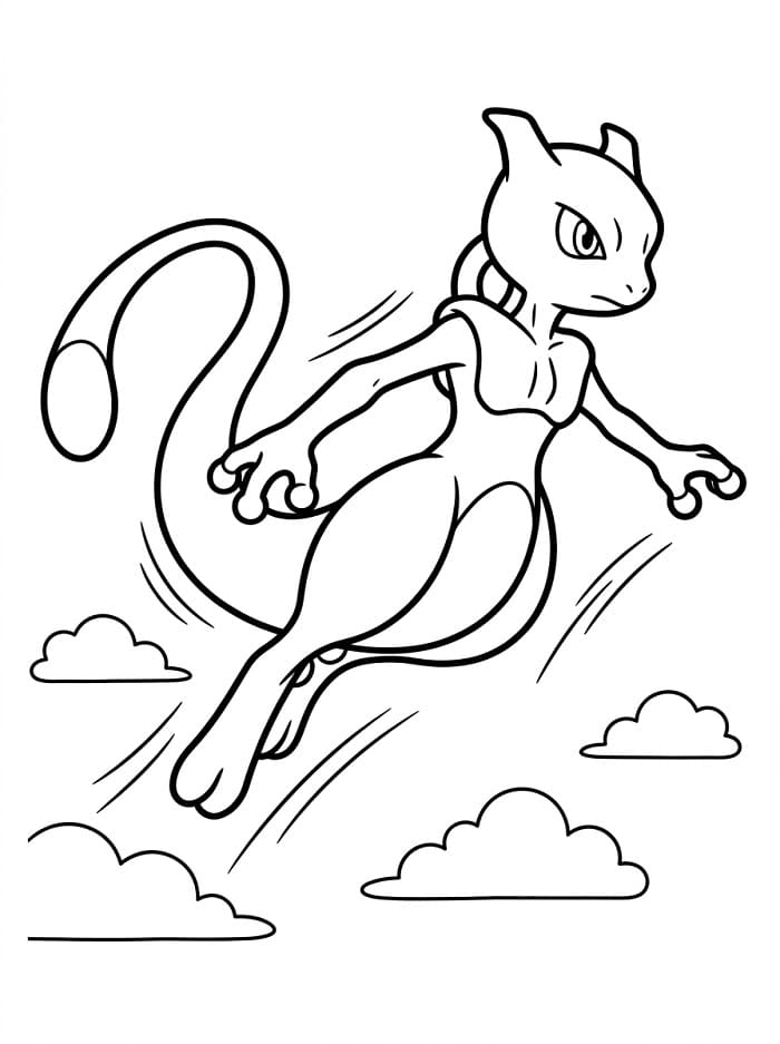 Mewtu aus der Pokémon Welt ausmalbilder