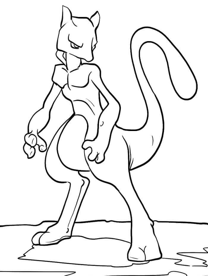 Mewtu gratis ausmalbilder